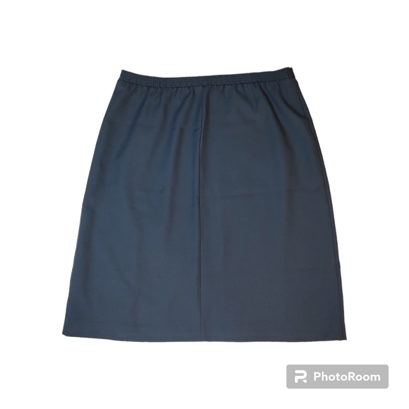 Vintage Women's Skirt Dark Periwinkle Navy Blue 38in Waist Pull On IGLWU Office - Picture 7 of 7
